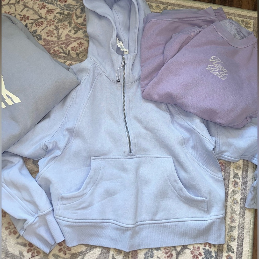 lululemon light purple cropped scuba half zip - Picture 5 of 5